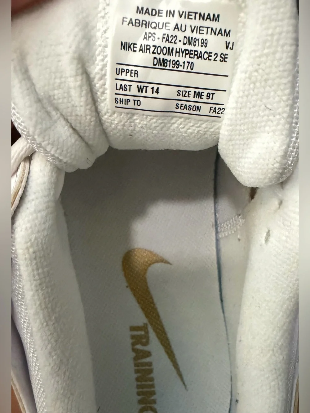 Nike Air Zoom Hyperace white mens sneakers 9
